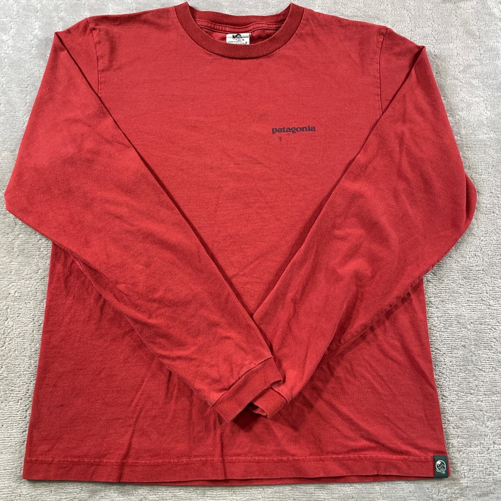 Vintage Patagonia Beneficial Ts Shirt Mens Small Red Mountain 90s Long‎ Sleeve